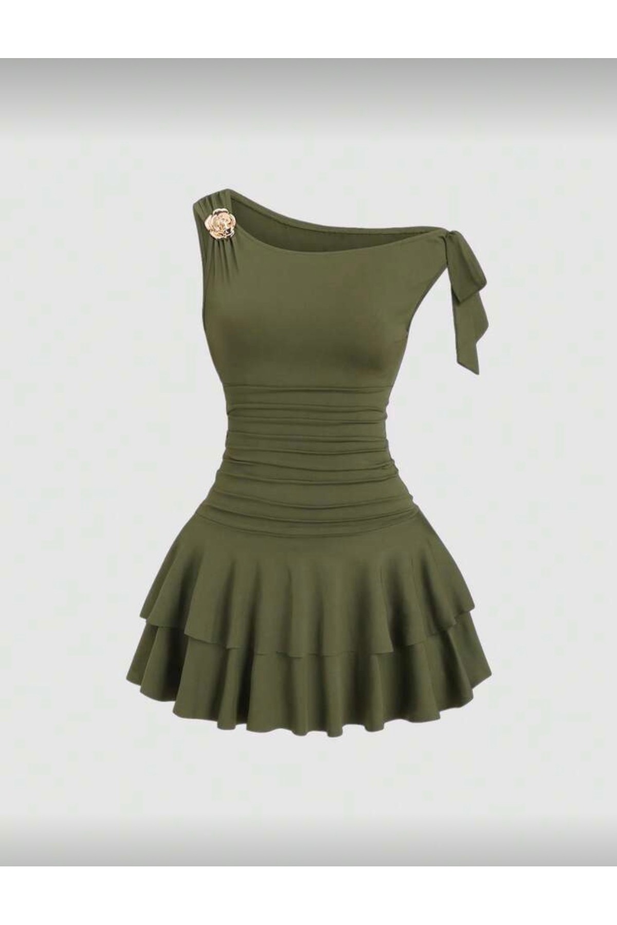 Jessica - Low Sleeve Flywheel Mini Dress