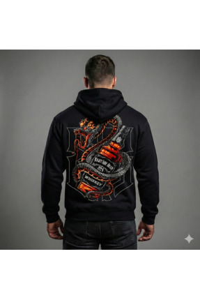 La Roenne Boutique La Rôenne Unisex Siyah Sırtı Özel Yılan ve Viski Şişesi Ba...