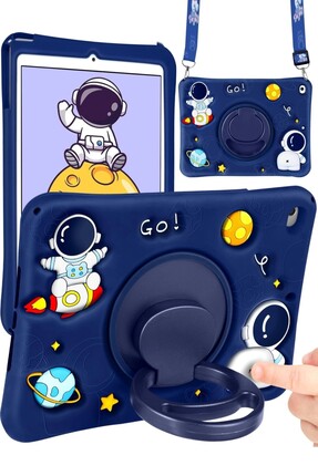 TEKNETSTORE Galaxy Tab A11 8.7 inç Sm-x130 Uyumlu Astronot Çocuk Kılıfı Askıl...
