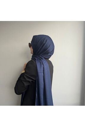 NurScarfs Döngü Desen Jakar Şal Lacivert
