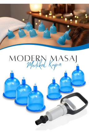 KUPAFİX 6 Adet Masaj Kupası, Medikal Masaj Kupası, Vakumlu Masaj Aleti, Hacam...