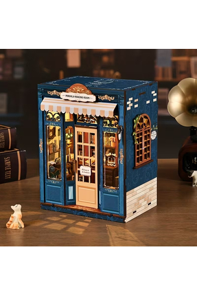 WoodenThings Pergola Reading Room Book Nook – LED’li Dekoratif Minyatür Okuma...