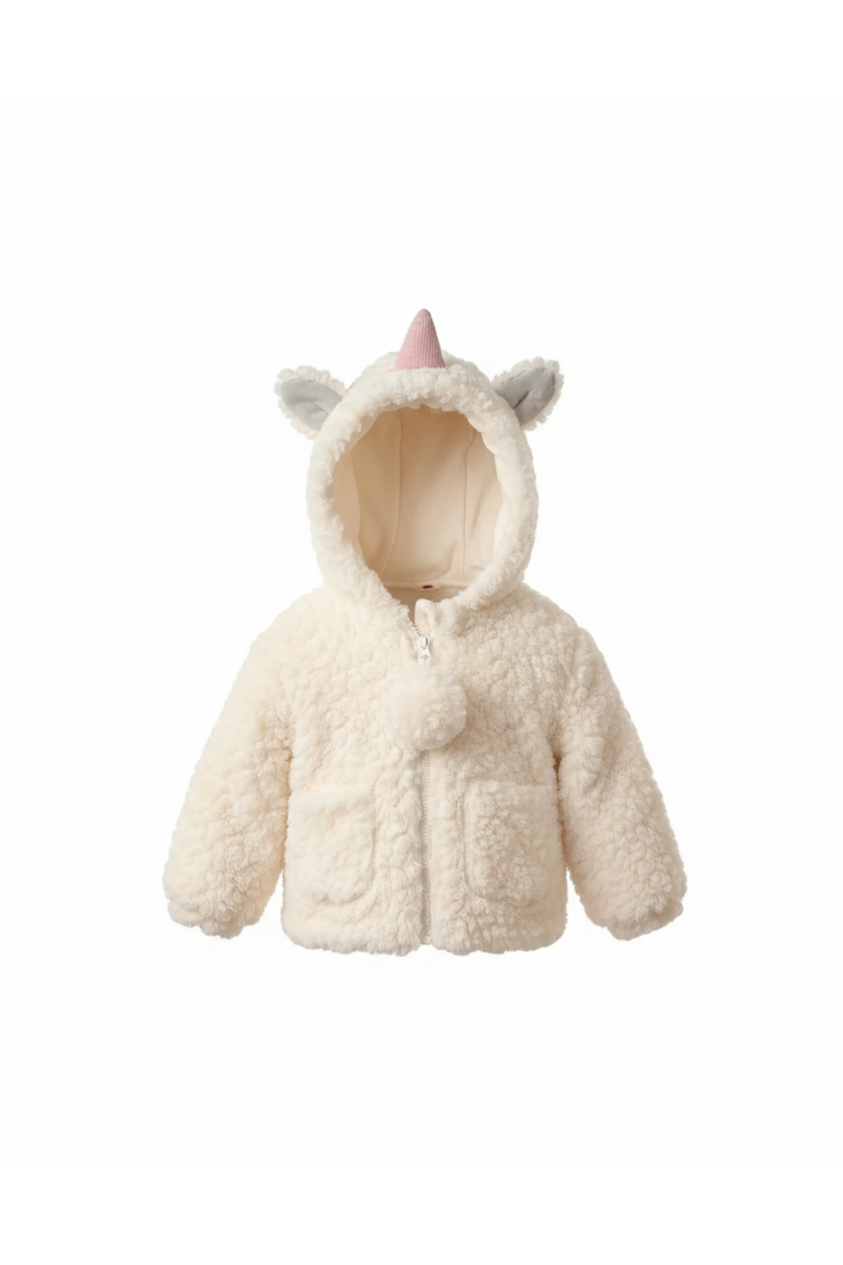 melisam.msg Kız Bebek Unicorn Kış Mevsimlik Peluş Mont Sevimli Kadife Astarlı fotoğrafı 5 (önizleme)