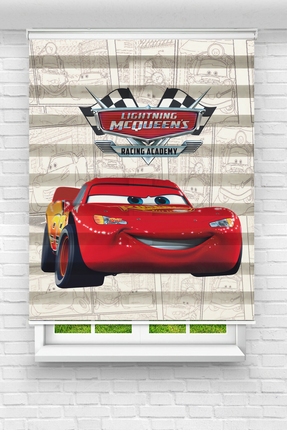 Enzo Home Zebra Stor Perde Araba Desenli | Şimşek Arabalı Çocuk Odası Zebra P...