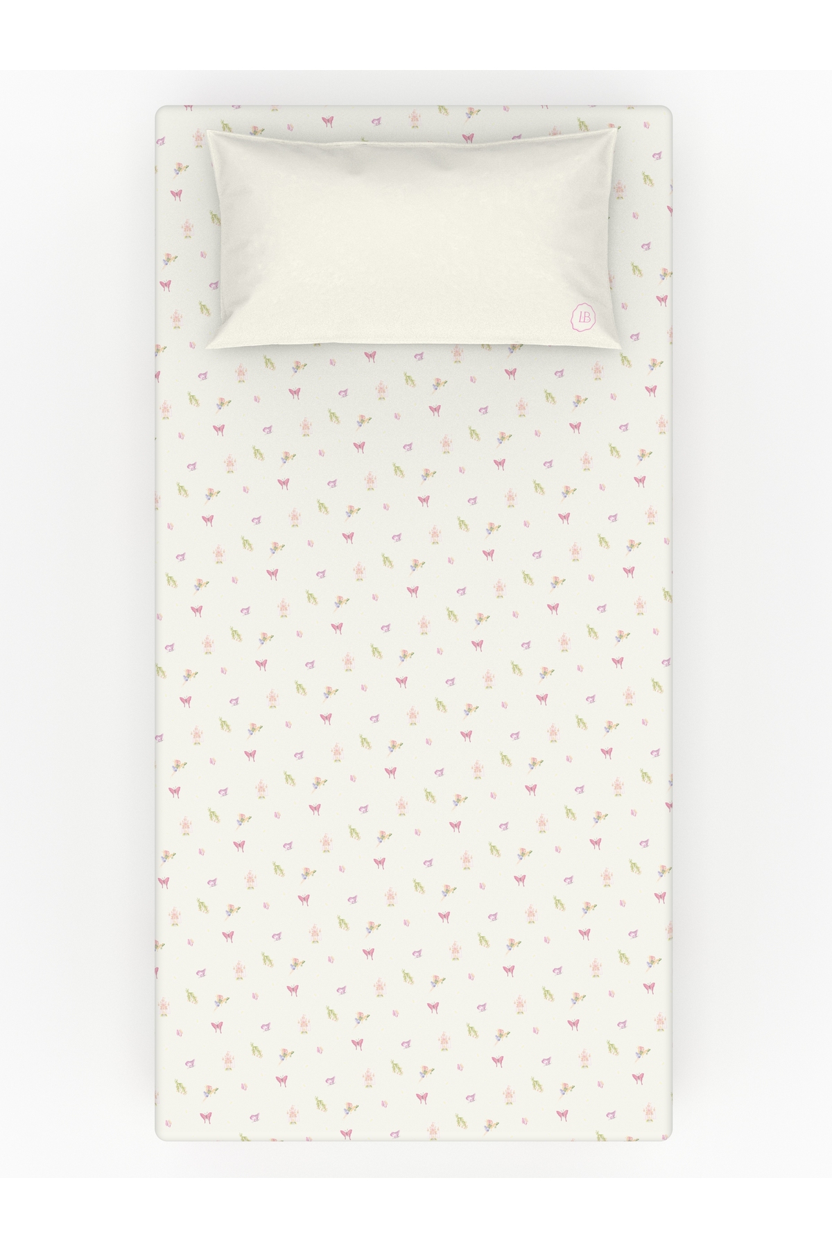 100% Cotton Elastic Baby Bed Sheet Set – Magical Garden Collection - Butterfly Pattern