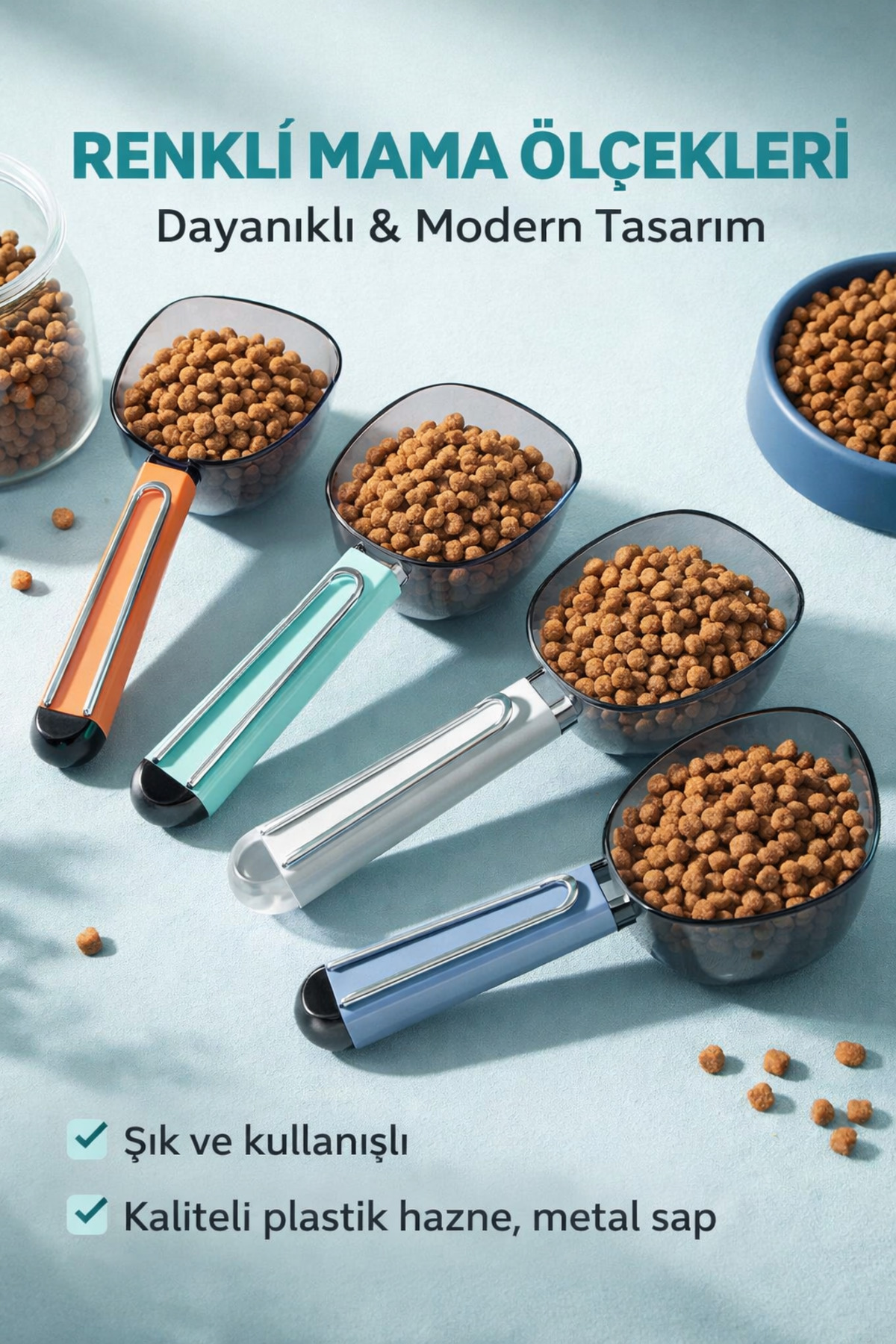 PawX Klipsli Mama Ölçeği 180 ml – Kedi Köpek Kuru Mama Ölçü Kaşığı - 1 ADET fotoğrafı 2 (önizleme)