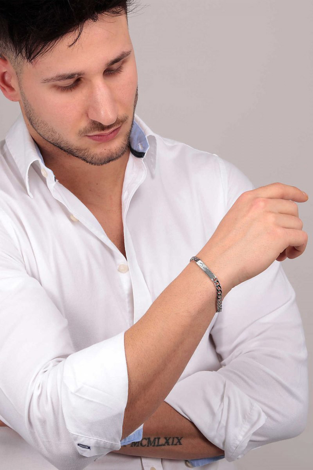 Takı Dükkanı K. Atatürk İmzalı Unisex Kadın Erkek Paslamnaz Çelik Bileklik scb90 görsel 6