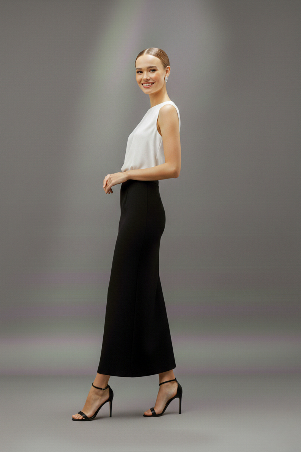 Lesa Wear  Siyah Yüksek Bel Kalem Etek Uzun - Görsel 6