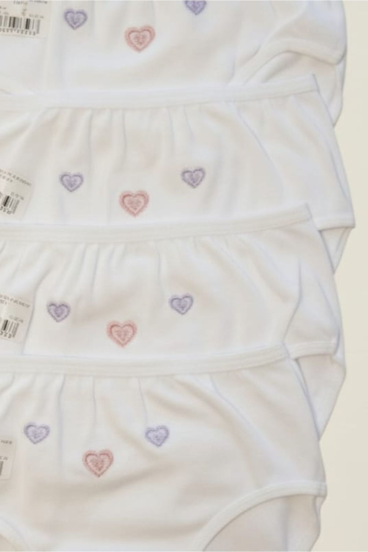 Tutku 5'li Paket Yüksek Bel Kız Bebek Külot - %100 Pamuk Ribana Nakışlı Beyaz Bebek İç Giyim Seti fotoğrafı 3 (önizleme)