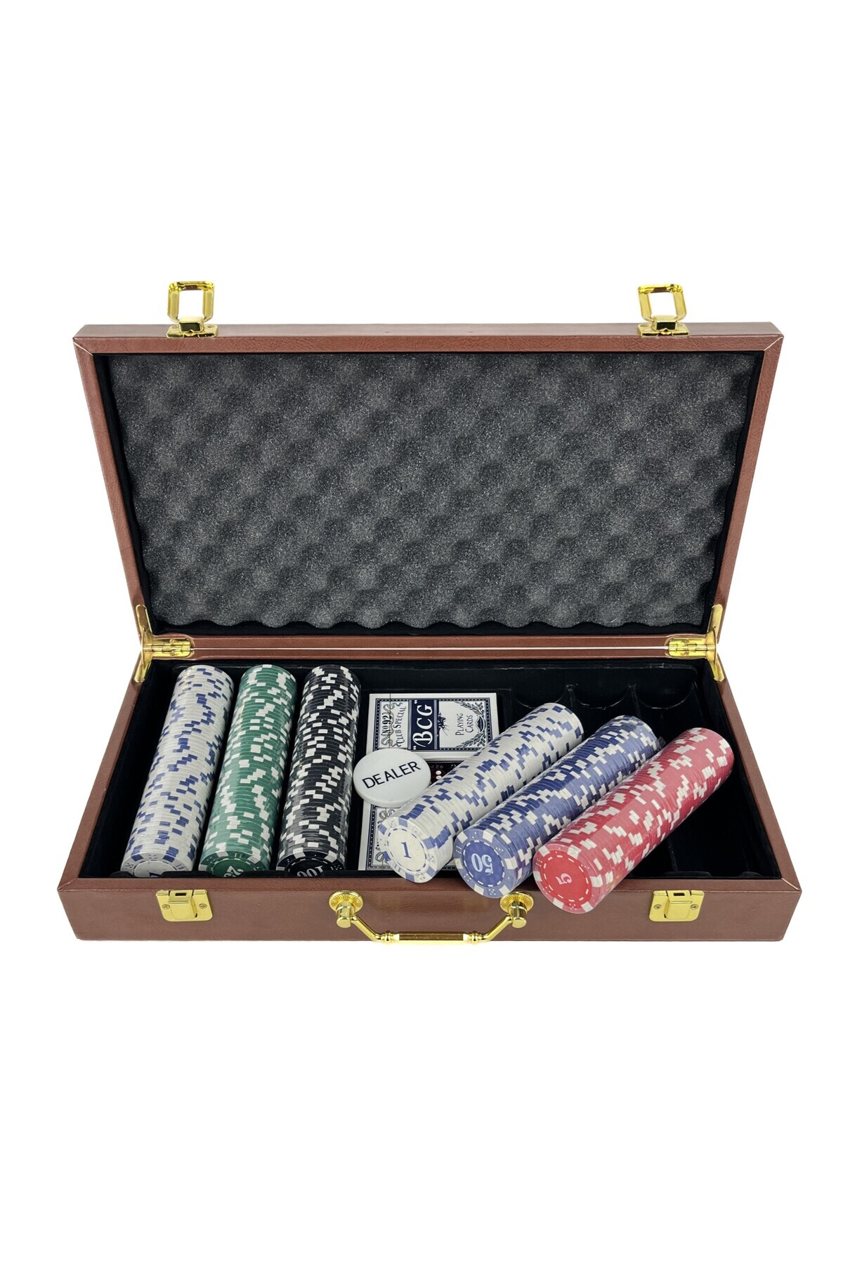 Bıyıklı Tobacco Deri Çantalı Poker Seti 300 Parça Chip ve 2