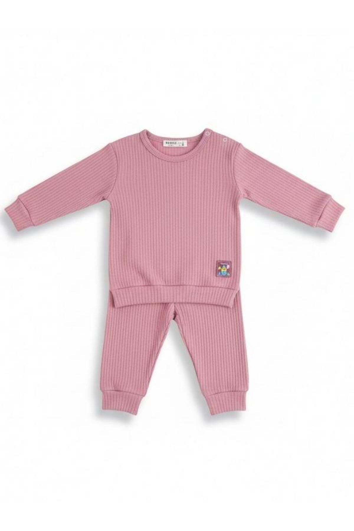 Zekids Kız Bebek Pamuklu Fitilli Eşofman Takımı fotoğrafı 5 (önizleme)