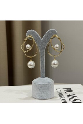 Rüya İnci Detay Geometrik Küpe