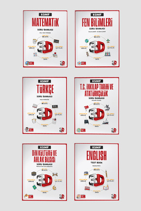 3D Yayınları 8.Sınıf 3D Matematik Fen Bilimleri Türkçe İnkılap Din Kültürü ve...