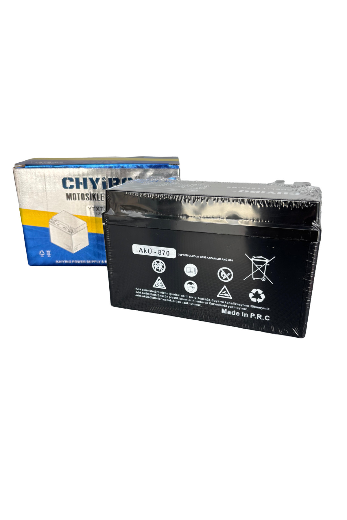 Chyibo 12V 7Ah Bakımsız Kuru Akü 7TX7A-BA Motosiklet & UPS Uyumlu