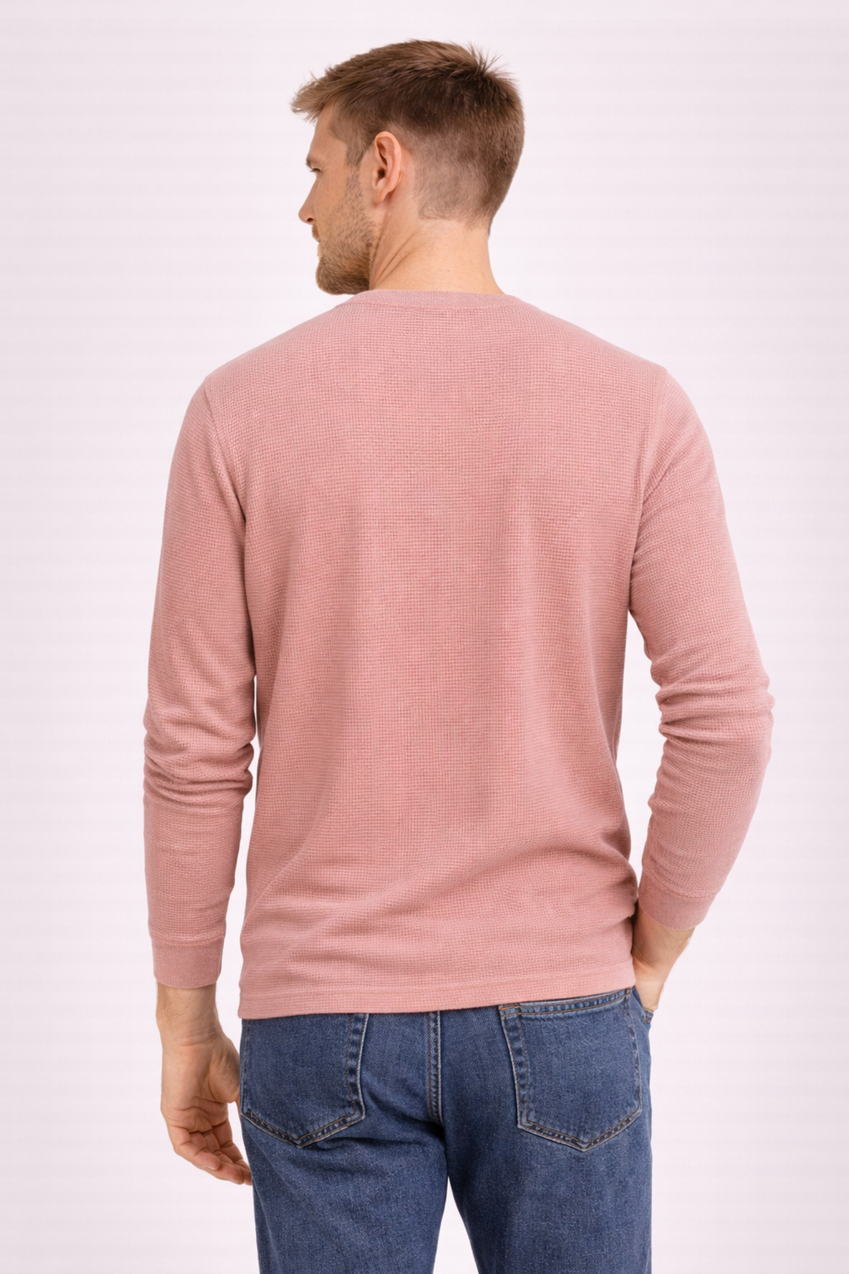 UOMO PARK  Erkek Gipeli Waffal Dokulu Regular Fit Kazak - Görsel 6