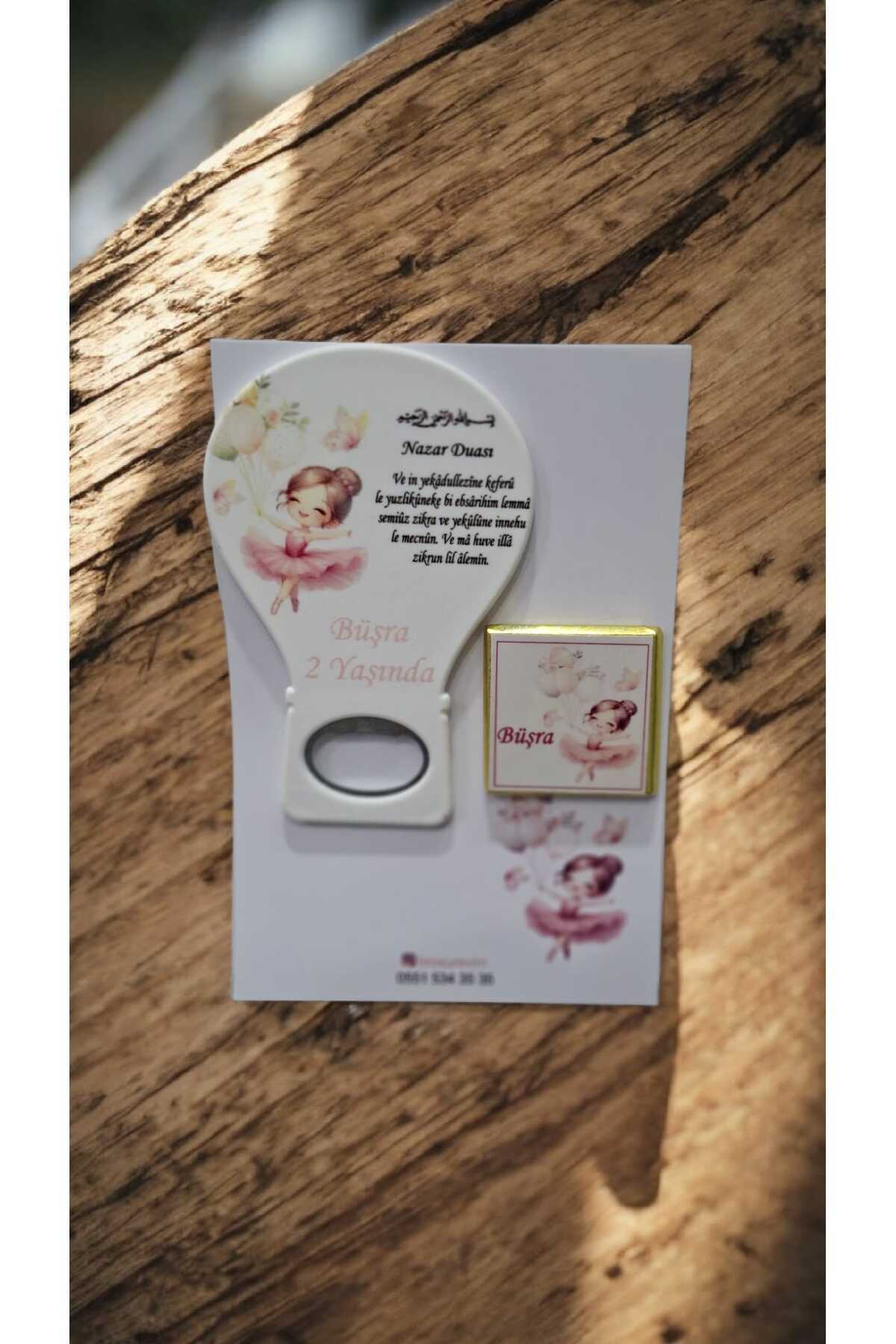 Nazar Duası Tema Kişiye Özel Doğum Günü Hediyelik Magnet Açacak Ve Baskılı Çikolata Set 100 lü Paket