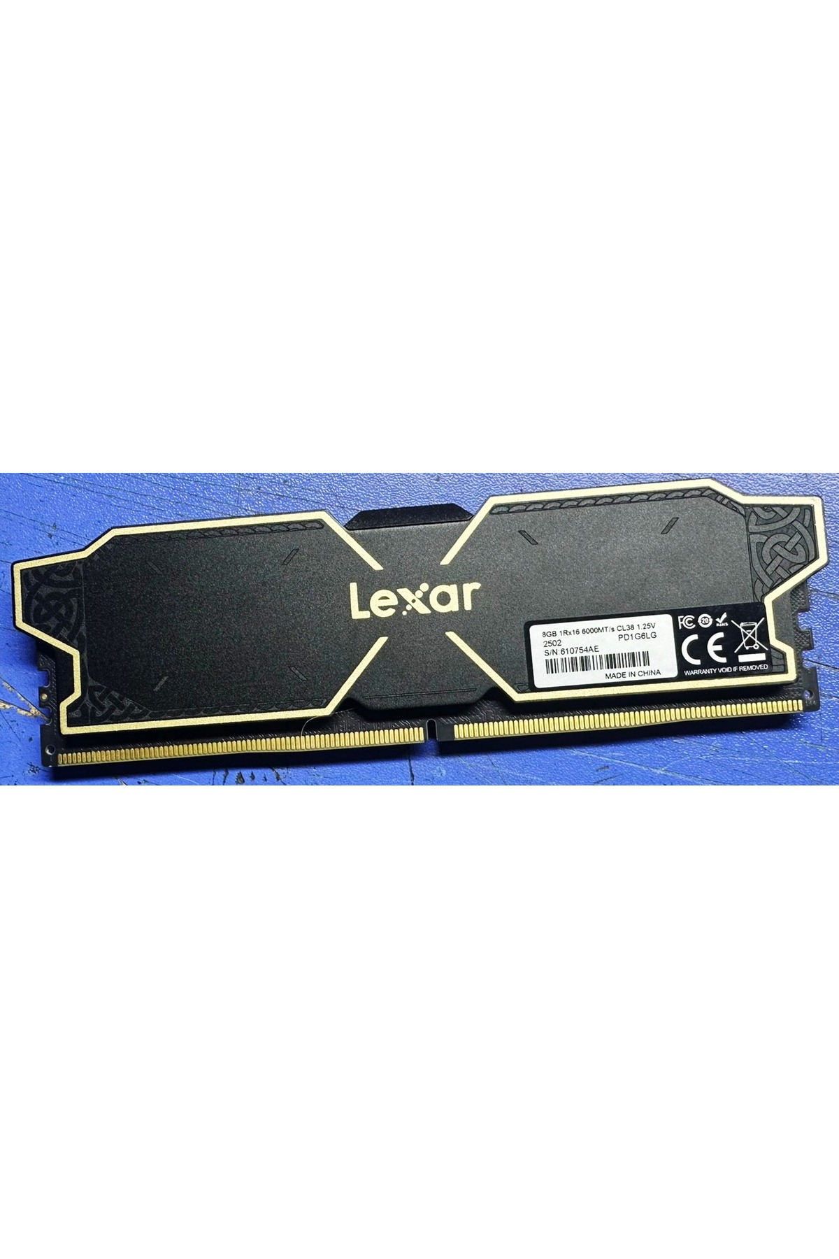 Lexar 8gb 1rx16 PD1G6LG 6000MT/s CL38 1.25V DDR5 MASAÜSTÜ RAM
