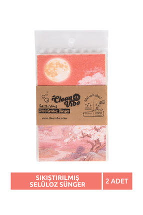 mycleanvibe %100 Doğal Selüloz Sıkıştırılmış Temizlik Süngeri MYCLEANVIBE– Re...