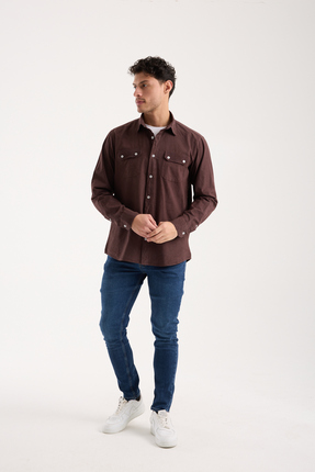 STEEL FABRİC Uzun Kol Cep Detaylı Teri Emen Pamuklu Parça Boyama Yıkama Regul...