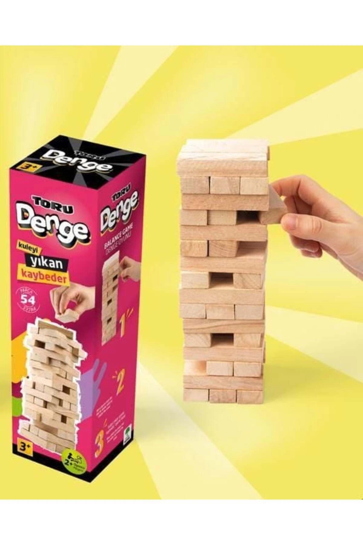 Genel Markalar Büyük Boy Doğal Ahşap Denge Oyunu Kule Oyunu 54 Parça Ahşap Yapı Blokları Cenga fotoğrafı 4 (önizleme)