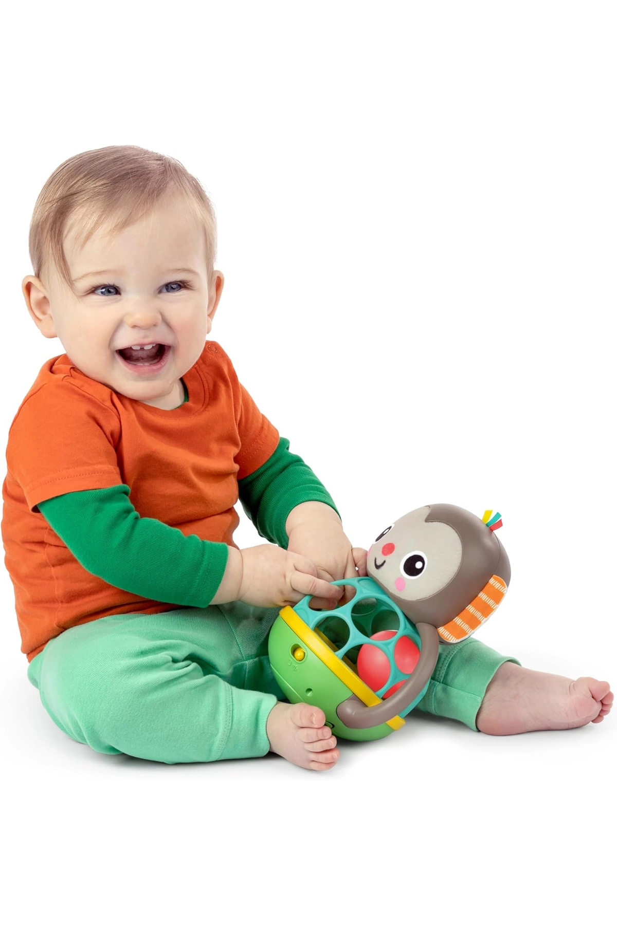 Bright Starts Grab & Giggle Monkey Light-Up Müzikal Çıngırak Oyuncağı fotoğrafı 2 (önizleme)