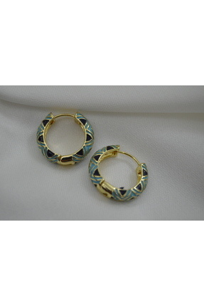 gulsetakıbutik Mavi Mineli Küpe Özel Tasarım