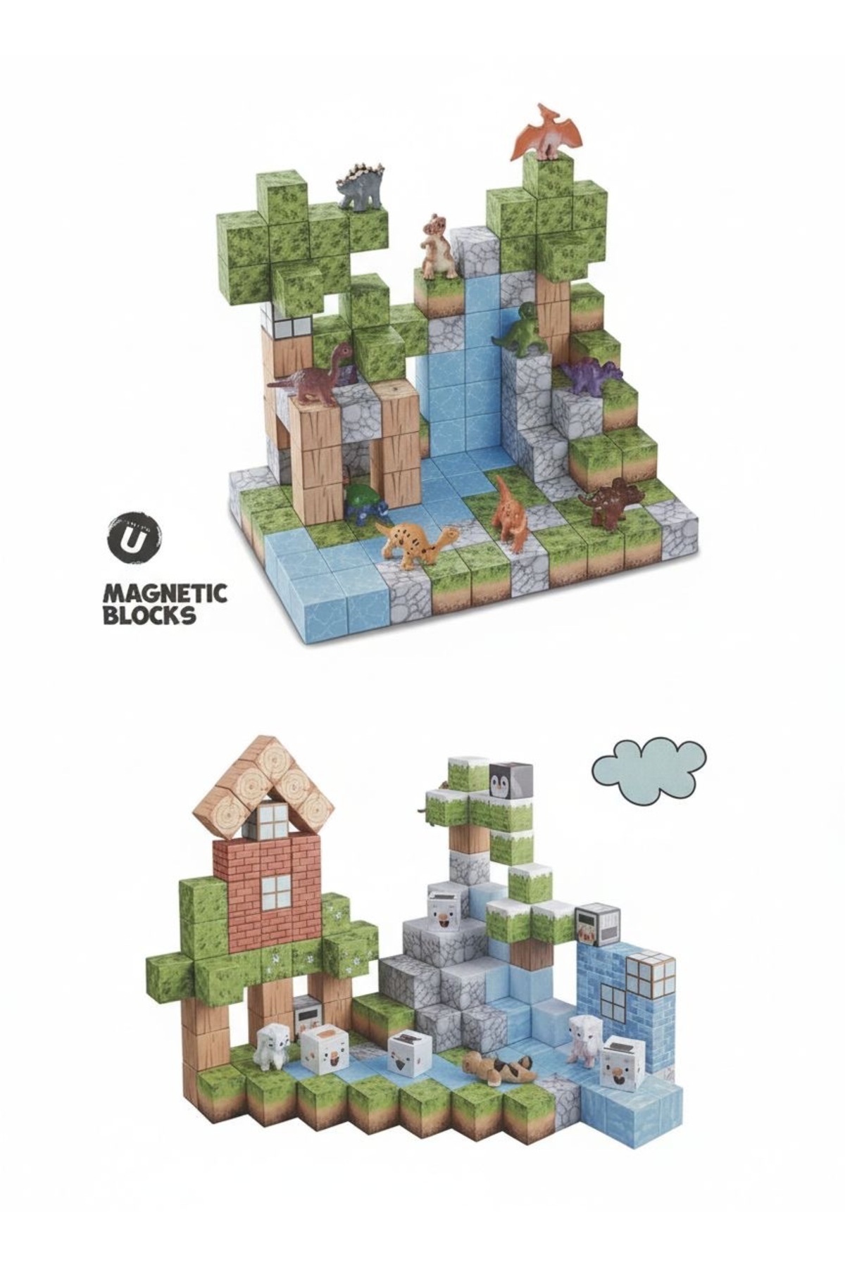 alpmodel Manyetik Yapı Blokları Minecraft Mıknatıslı 100 Parça Blok Parçalar Yüksek Parça Minecraft Blok Set fotoğrafı 2 (önizleme)