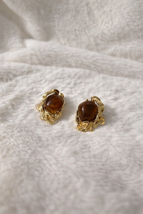 NO BRAND Amber Sculpt Küpe