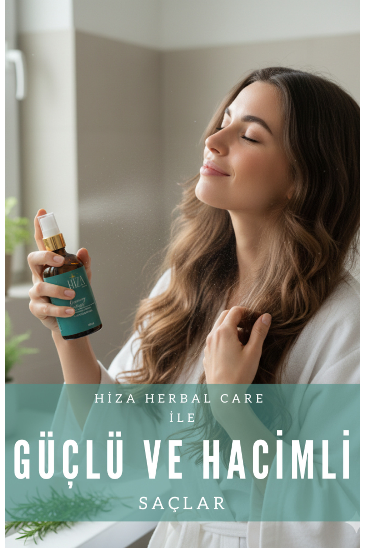 تونیک موی ۱۰۰٪ خالص هیدروسول رزماری ۱۰۰ میلی‌لیتری — HZHİDBİB — تصویر 4 از 5