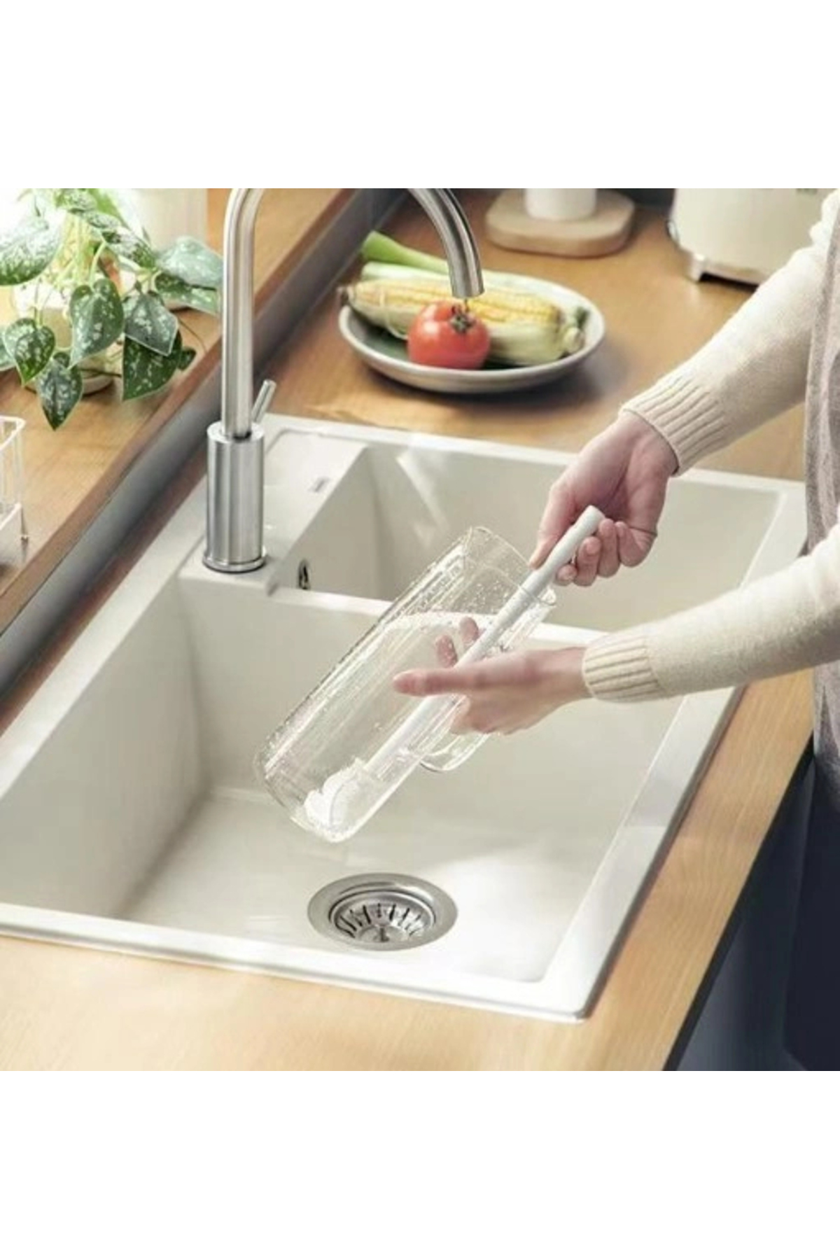 TTT Kavanoz ve Biberon Yıkama Fırçası Silikon fotoğrafı 3 (önizleme)