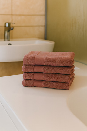 Taka Fabrics 4 lü Yüzde Yüz Pamuk Havlu Set 40x70 cm Koyu Pembe