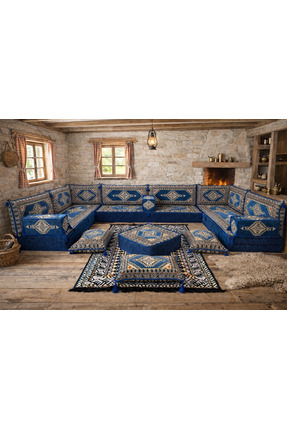 uğurlu şark köşesi El Dokuması Görünümlü Kilim Köşe Oturma Takımı | 22 DNS Se...