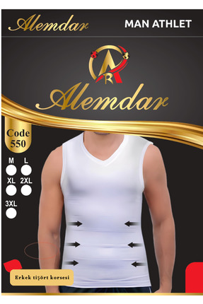 Alemdar Erkek Omuzlu Atlet Korse Yüksek Basınçlı Vücut Şekillendirici Spor Ka...