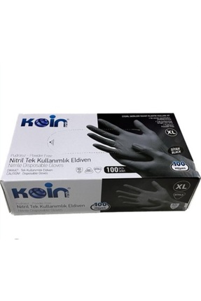 KOİNSMH Siyah Nitril Eldiven Koin S Beden