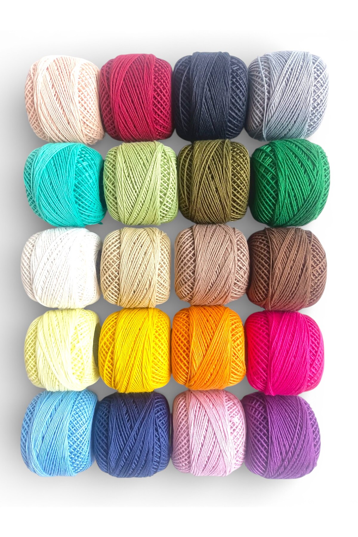 Cotton Like No. 3 6 Layers Punch-Wristband-Runner Yarn set-2 (20 Colors x 20 Gr )
