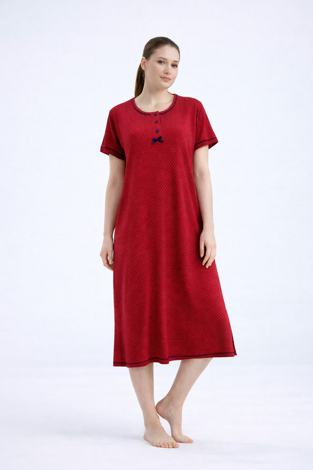 Andrella Kadın Gecelik Elbise Yazlık Mevsimlik – Battal Serin Tutan Doğal Bambu Kumaş, Büyük Beden Puantiyeli