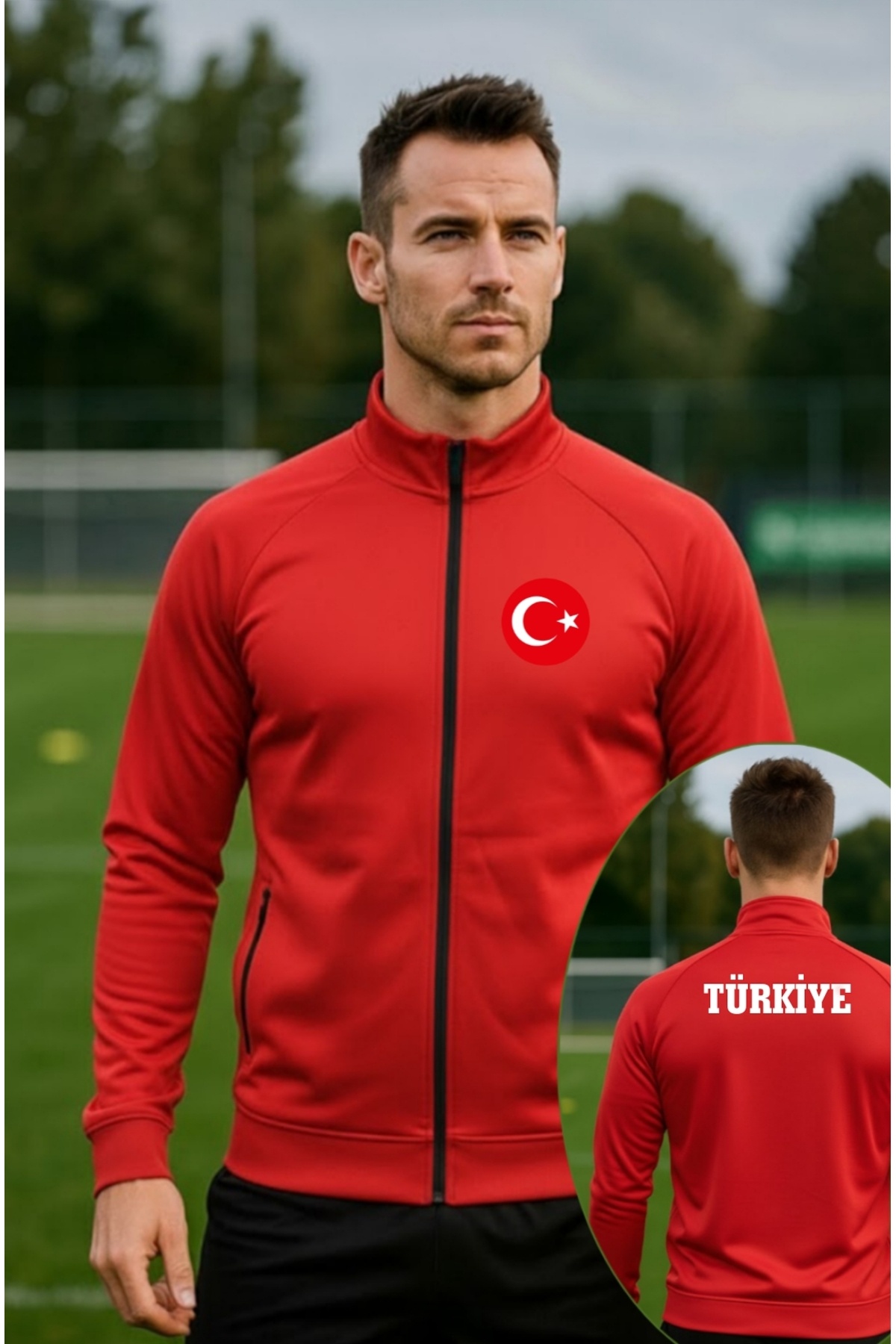 SARI TÜRKİYE DALGIÇ KUMAŞ EŞOFMAN ÜSTÜ görsel 2