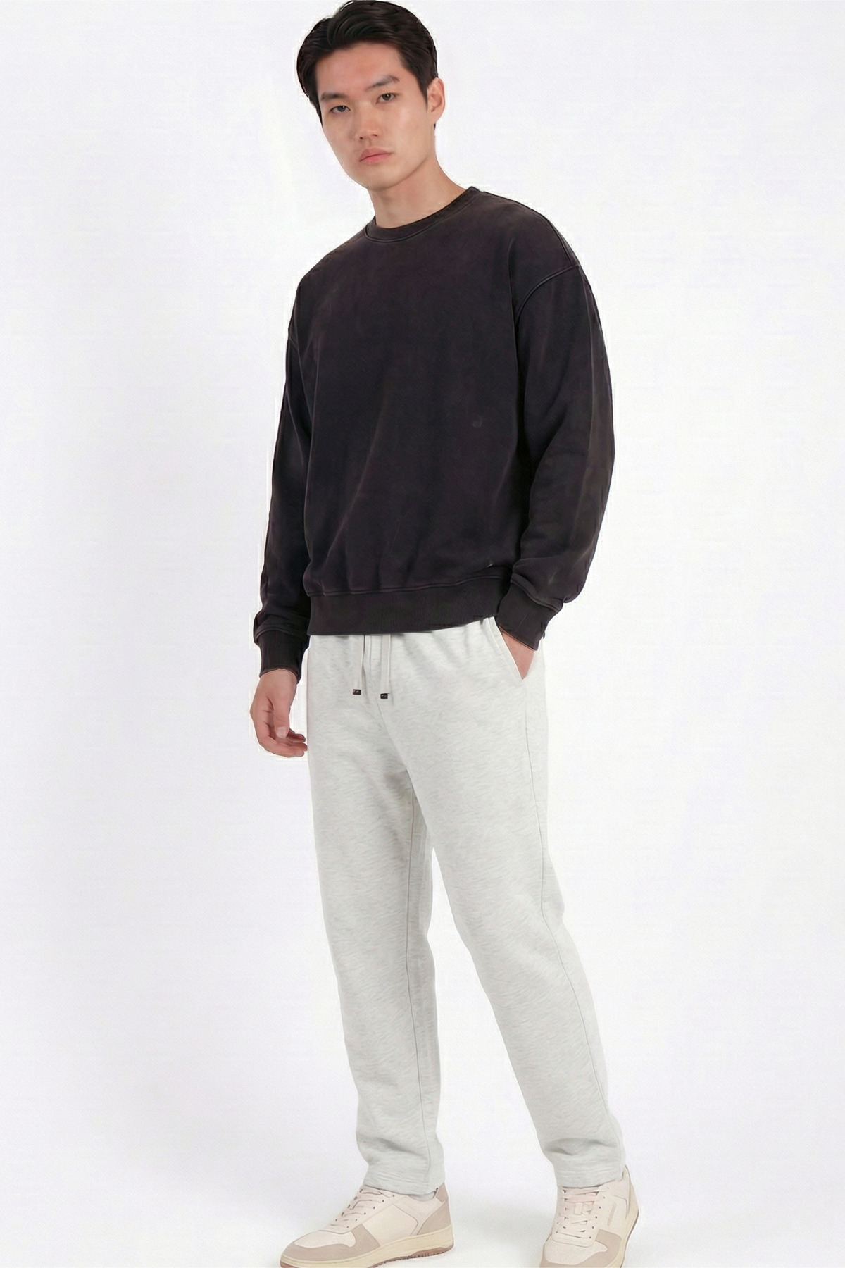 بنطلون كارميلانج للرجال واسع الساقين بخصر مطاطي من...