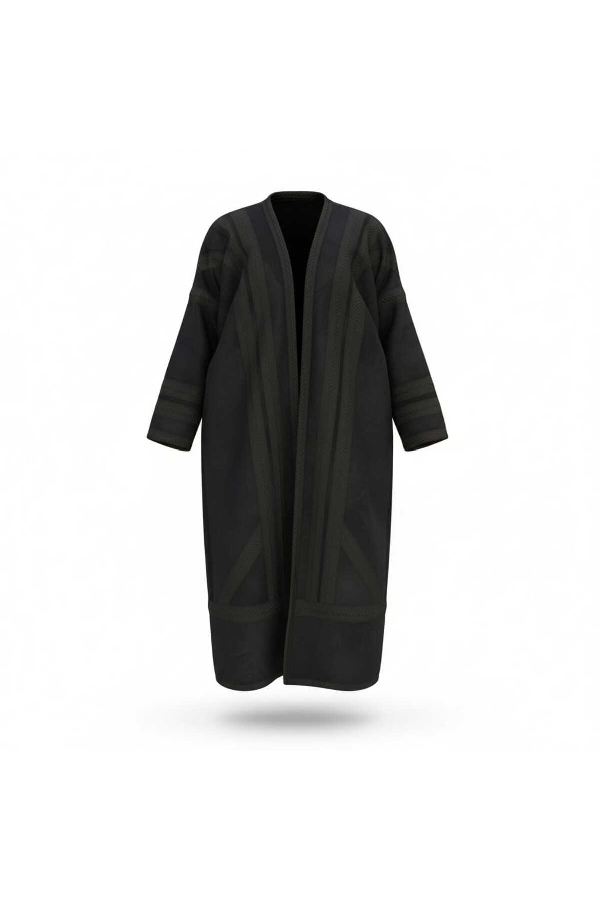 bilqasmi  Erkek Uzun Klasik Kürk Palto Görünümlü Kışlık Dış Giyim Unisex - Görsel 4