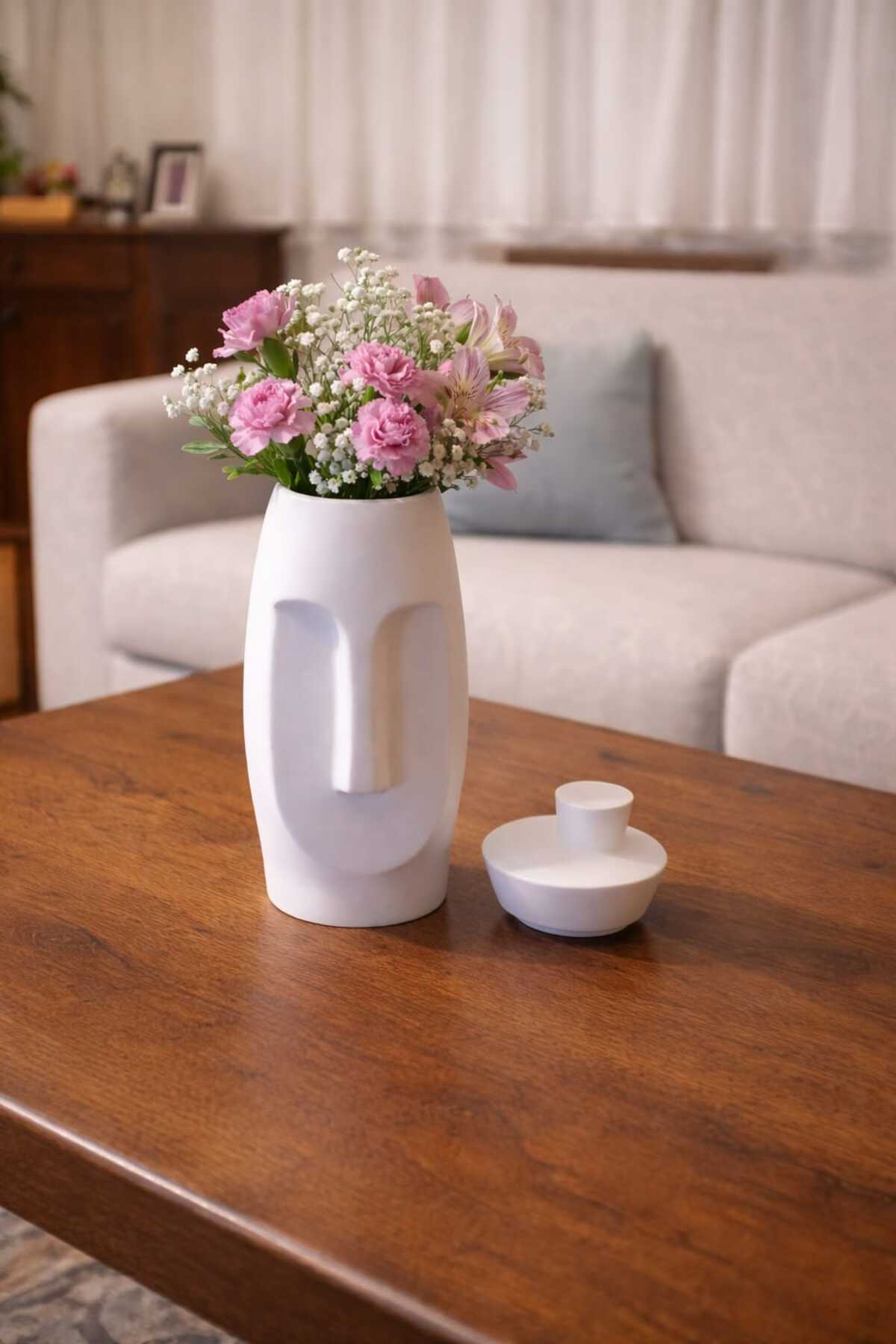 Dekoratif Beton Vazo – Minimal Tasarım El Yapımı Ev Aksesuarı