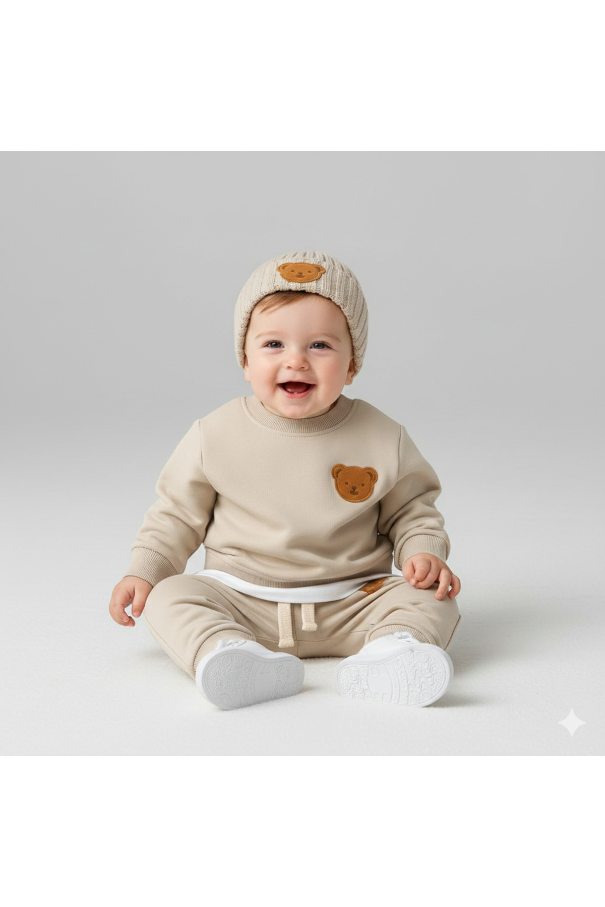 ŞAPKAKİDS TEDDY BEJ 3'LÜ EŞOFMAN TAKIMI fotoğrafı 2 (önizleme)