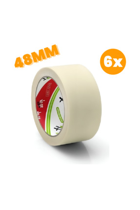 Ve-ge 48mm Maskeleme Bandı 6 Adet | Profesyonel Kağıt Bant | İz Bırakmaz | Bo...
