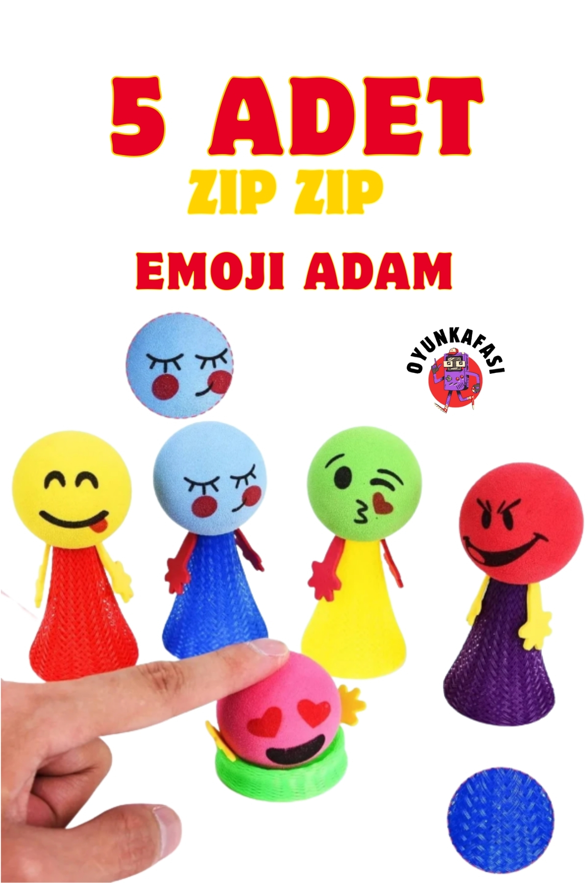 OYUNKAFASI 5 Adet Zıplayan Emoji Küçük Adam Sıçrayan Zıp Zıp