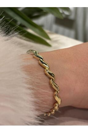 Veralys Atelier GOLD RENK BURGULU SPİRAL MODEL ZİNCİR 14K BİLEKLİK