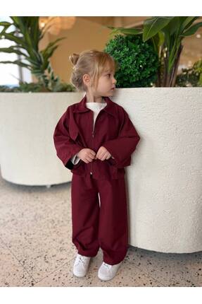 sobekidstore kız çocuk ceket pantolon takım bayramlık takım bordo
