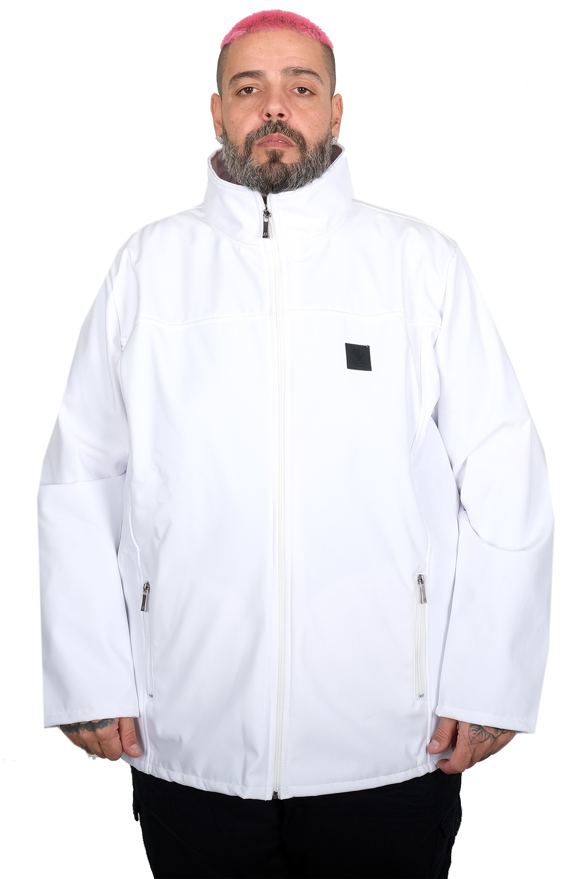 ModeXL Mode XL Büyük Beden Erkek Softshell Su Geçirmez Mont 21232 BEYAZ