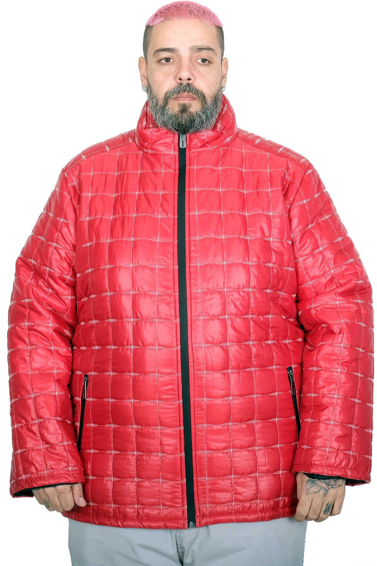 ModeXL Mode XL Büyük Beden Erkek Love Brand Mont 21049 KIRMIZI