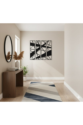 Ayaz Steel Art Modern Geometrik Soyut Metal Duvar Tablosu (4 Parça)