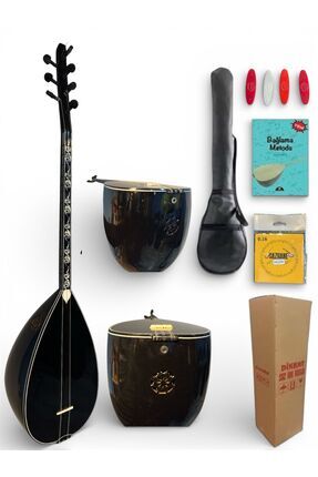 Sazhane Kısa Sap Jack Girişli Siyah İnci Bağlama Seti