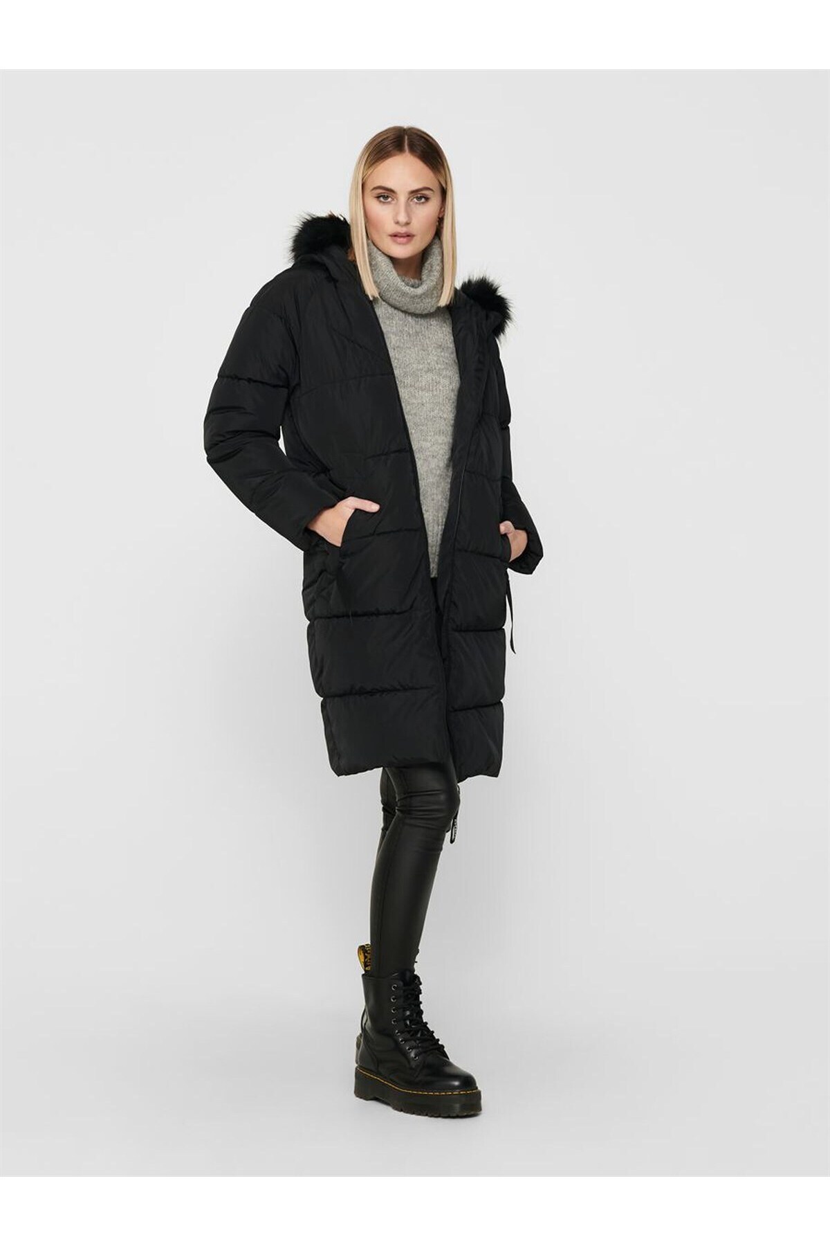 ONLY Onlmonica Long Puffer Kadın Mont 15205637 görsel 3